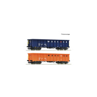 Set dvou otevřených čtyřosých vozů Eanos, Wascosa, VI. epocha, TT, Roco 6680055