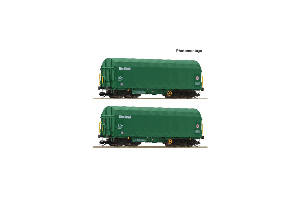 Set dvou vozů Shimmns s posuvnou plachtou, OnRail, VI. epocha, TT, Roco 6680056