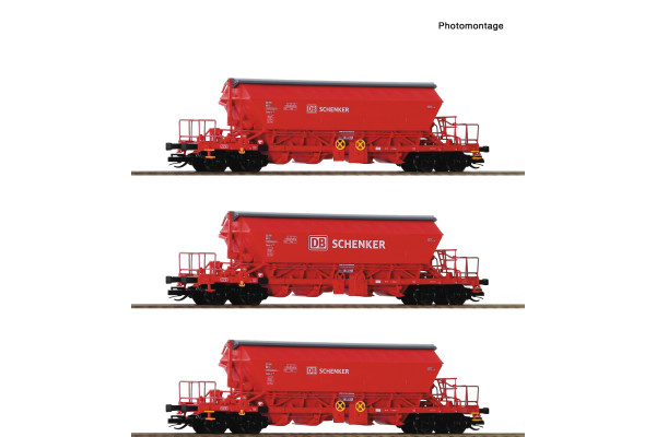 Set tří vozů Taoos pro přepravu draselné soli, DB Schenker, VI. epocha, TT, Roco 6680062 Set tří vozů Taoos pro přepravu draselné soli, DB Schenker, VI. epocha, TT, Roco 6680062