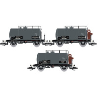 Set tří kotlových vozů typu Deutz s brzdařskou budkou, DRG, "Ölverein 2", II. epocha, nová provozní čísla, TT, Saxonia 120114-2