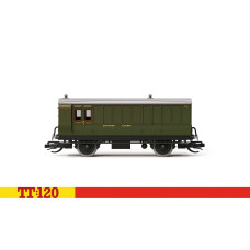 Dvouosý zavazadlový vůz, s brzdou, '766', SR, I. epocha, TT, Hornby TT4054