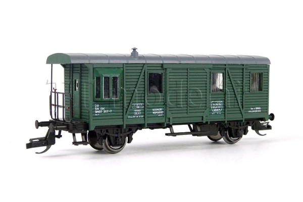 Služební vůz řady Daa-k, ČD Cargo, záplaty, bílé písmo, dom. st. Brno-Maloměřice, VI. epocha, TT, Loco M2507