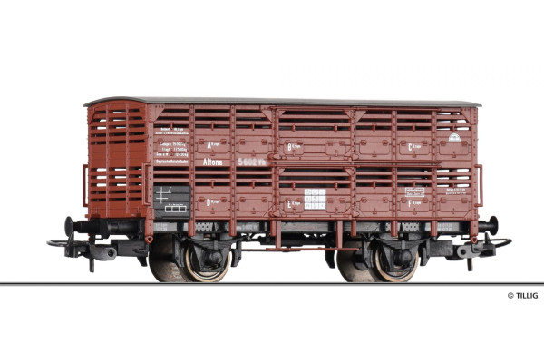 Krytý vůz na přepravu zvířat V Altona, DRG, II. epocha, H0, Tillig 77079