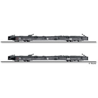 Set dvou úzkorozchodných plošinových vozů řady Rf4, DR, III. epocha, H0m, Tillig 15975