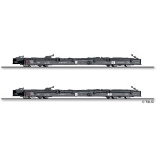 Set dvou úzkorozchodných plošinových vozů řady Rf4, DR, III. epocha, H0m, Tillig 15975