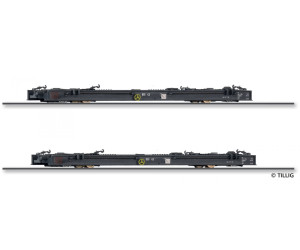 Set dvou úzkorozchodných plošinových vozů řady Rf4, Brohltal-Schmalspur-Eisenbahn GmbH, V. epocha, H0m, jednorázová série 2026, Tillig 15976