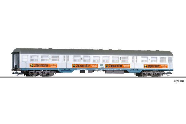 Osobní vůz 2. třídy Bnrz 728 „Jägermeister“, DB, IV. epocha, TT, Tillig 16855 Osobní vůz 2. třídy Bnrz 728 „Jägermeister“, DB, IV. epocha, TT, Tillig 16855