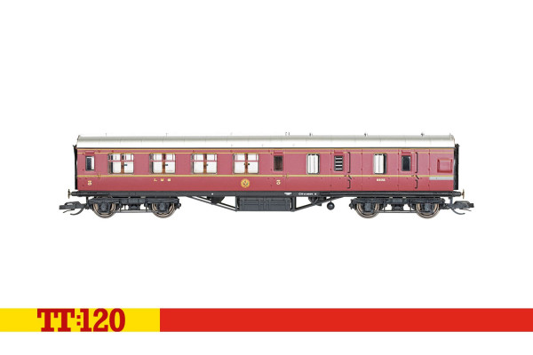 Osobní vůz se zavazadlovým oddílem 57' Brake Third, 5832, LMS, II.–III. epocha, TT, Hornby TT4009A