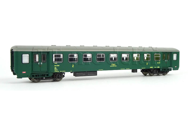 Osobní vůz 2. třídy Bai "Osmidveřák", číslo 4-3727, ČSD, III. epocha, limitovaná série pro Kolmar, TT, IGRA MODEL 97000023