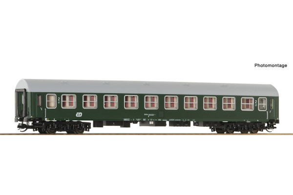 Osobní vůz 2. třídy, B, ČD, šedá střecha, V. epocha, TT, Roco 6280068 Osobní vůz 2. třídy, B, ČD, šedá střecha, V. epocha, TT, Roco 6280068
