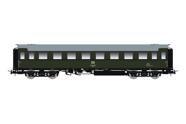 Osobní vůz 2. třídy C4Ü Sa 07, DR, IV. epocha, s osvětlením, H0, Saxonia 87198