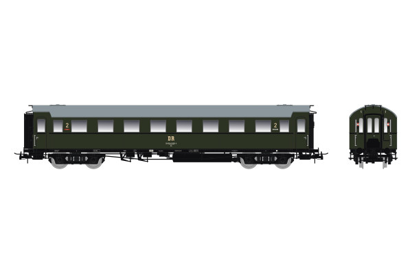 Osobní vůz 2. třídy C4Ü Sa 07, DR, s označením konce vlaku, IV. epocha, H0, Saxonia 87229