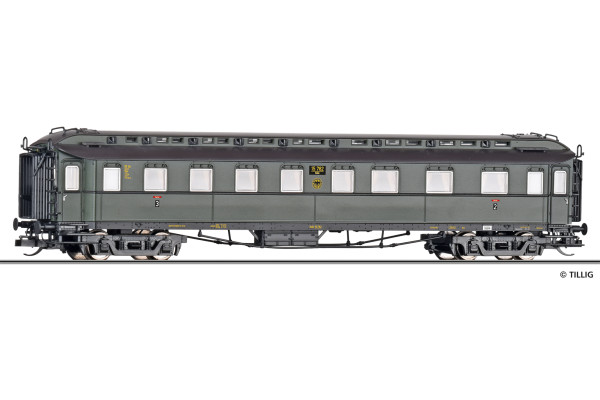 Osobní vůz pruské konstrukce BC4ü 2./3. třídy, DRG, II. epocha, TT, Tillig 12001