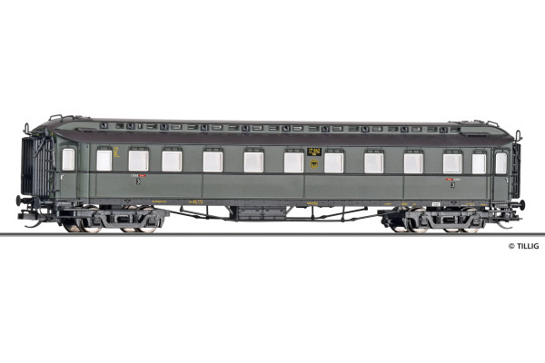 Osobní vůz pruské konstrukce C4ü 3. třídy, DRG, II. epocha, TT, Tillig 12002