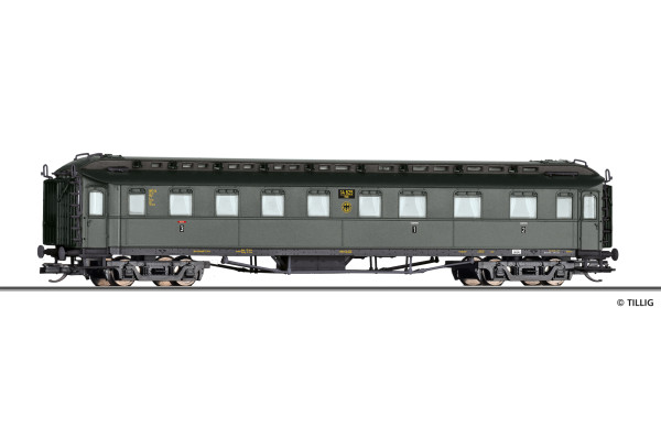 Osobní vůz pruské konstrukce ABC4ü 1./2./3. třídy, DRG, II. epocha, TT, Tillig 12014
