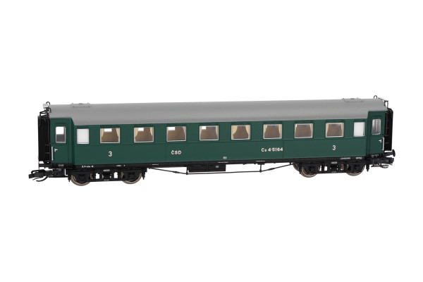 Osobní vůz 3. třídy Ca, ČSD, III. epocha, s osvětlením, TT, Saxonia 120190