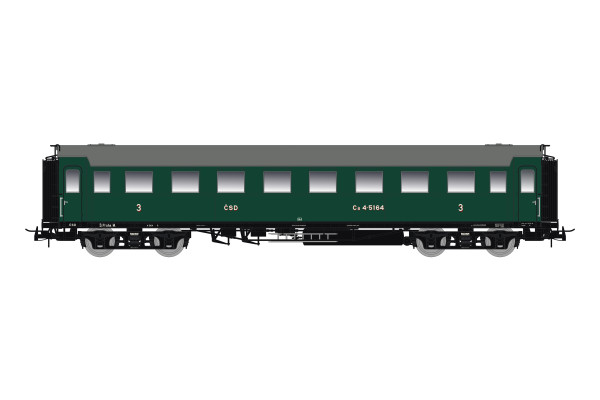 Osobní vůz 3. třídy Ca, ČSD, III. epocha, H0, Saxonia 87189