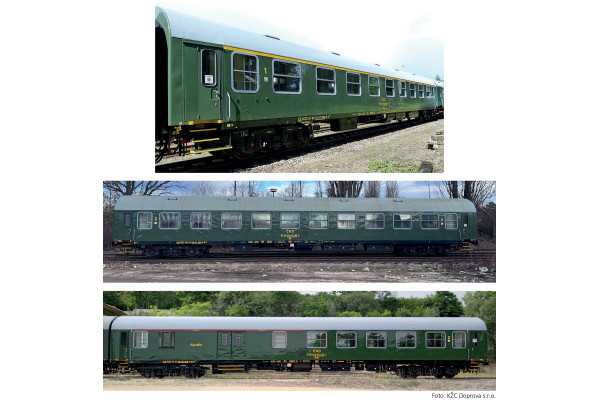Set tří osobních vozů, „Retro-vlak KŽC Doprava s.r.o.“, VI. epocha, jednorázová série 2026, TT, Tillig 01122 E
