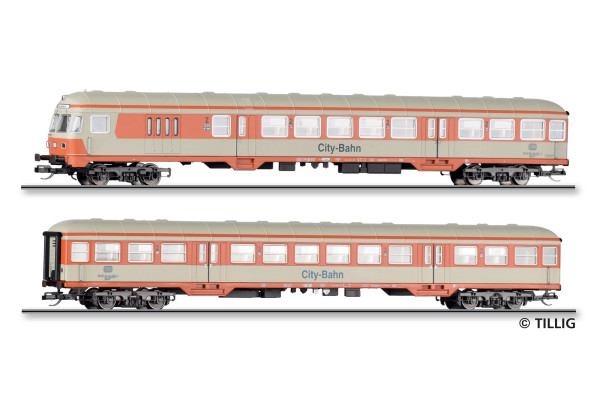 Set dvou osobních vozů v nátěru City-Bahn, DB, IV. epocha, jednorázová série 2026, TT, Tillig 01127 E