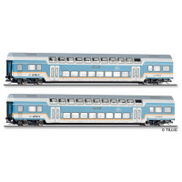 Set dvou osobních patrových vozů DBpza 780, DLB GmbH, díl 2, VI. epocha, jednorázová série 2026, TT, Tillig 01130 E