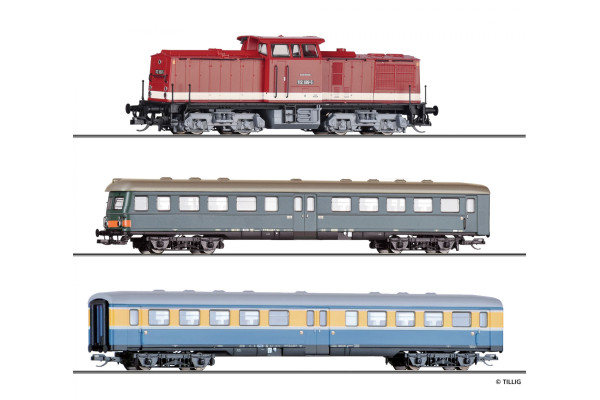 Jubilejní set osobního vlaku "150 Jahre Sebnitztalbahn", DR, IV. epocha, TT, model Galerie Tillig 2027, Tillig 502744 Jubilejní set osobního vlaku "150 Jahre Sebnitztalbahn", DR, IV. epocha, TT, model Galerie Tillig 2027, Tillig 502744