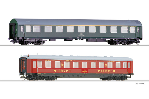 Set osobních vozů "DR-Schnellzug", DR, 1. díl, IV. epocha, TT, Tillig TT Club 2026, Tillig 502803
