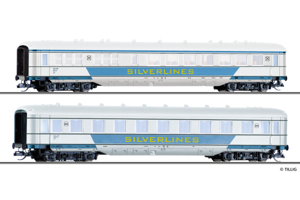 Rozšiřující set osobních vozů "Silverlines", III. epocha, TT, Tillig TT Club 2027, Tillig 502903 Rozšiřující set osobních vozů "Silverlines", III. epocha, TT, Tillig TT Club 2027, Tillig 502903