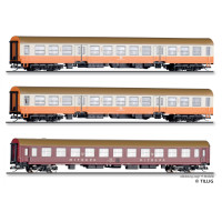 Set tří osobních vozů „Museums-Städteexpress Erfurter Bahnservice GmbH“, DR, VI. epocha, H0, jednorázová série 2026, Tillig 70062 E