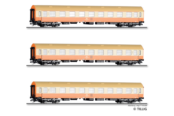 Set tří osobních vozů ,,Städteexpress" řady Y/B 70 1. a 2. třídy, DR, H0, IV. epocha, Tillig 70063