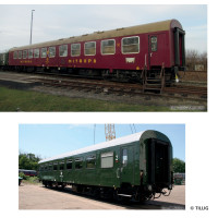 Set jídelního vozu WR a osobního vozu 2. třídy Bghw, set 1, Museumszug der OSEF, VI. epocha, H0, jednorázová série 2026, Tillig 70079 E