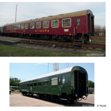 Set jídelního vozu WR a osobního vozu 2. třídy Bghw, set 1, Museumszug der OSEF, VI. epocha, H0, jednorázová série 2026, Tillig 70079 E