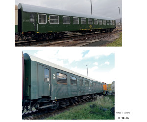 Set dvou osobních vozů 2. třídy typu Y/B 70 a řady BDghw, set 2, Museumszug der OSEF, VI. epocha, H0, jednorázová série 2026, Tillig 70080 E