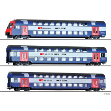 Set tří patrových vozů, SBB, V.–VI. epocha, H0, Tillig 70083 Set tří patrových vozů, SBB, V.–VI. epocha, H0, Tillig 70083