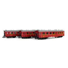 Set tří osobních vozů 2. třídy typu Altenberg, ČSD, III. epocha, TT, DOPRODEJ, Kuehn 42145