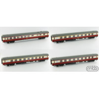 Set čtyř osobních vozů Vindobona, ČSD, IV. epocha, H0, MTB H0CSDVINDOBONA Set čtyř osobních vozů Vindobona, ČSD, IV. epocha, H0, MTB H0CSDVINDOBONA