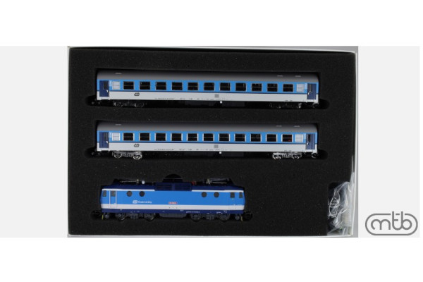 Set osobního vlaku s elektrickou lokomotivou 163 026 a dvou vozů Bt, ČD, Najbrt, VI. epocha, TT, MTB 163026+BtSet