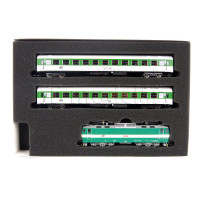 Set osobního vlaku s elektrickou lokomotivou 163 035 a dvou vozů Bt, ČD, V. epocha, TT, DOPRODEJ, MTB 163035+BtSet