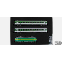 Set osobního vlaku s elektrickou lokomotivou 163 062 a dvou vozů Bt, ČD, V. epocha, TT, MTB 163062+BtSet