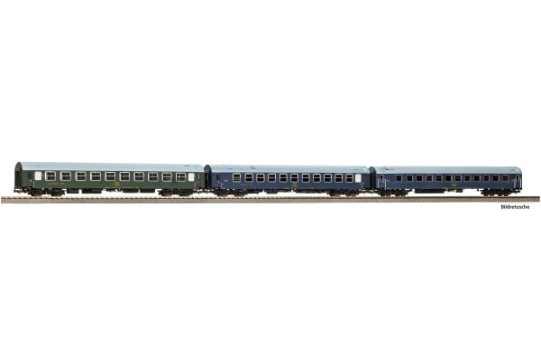 Set tří lehátkových/lůžkových vozů ,,Istropolitan/Dukla” typu Y, ČSD, IV. epocha, H0, Piko 28319