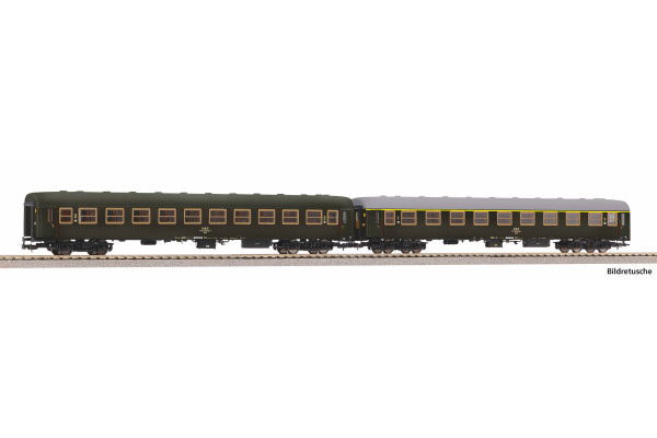 Set dvou osobních vozů 1. a 2. třídy řady Awizd a Bwiz, PKP, IV. epocha, H0, Piko 28321