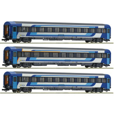 Set tří osobních vozů Eurofima, MÁV-Start, VI. epocha, H0, Roco 6200228 Set tří osobních vozů Eurofima, MÁV-Start, VI. epocha, H0, Roco 6200228