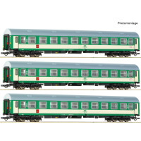 Set tří osobních vozů „Telimena“ řady Bdnu, typ Y/B-70, PKP, V. epocha, H0, Roco 6200229