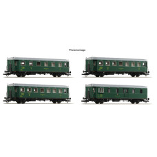 Set tří osobních a jednoho služebního vozu "Rybák", ČSD, III. epocha, analogová verze, H0, Roco 6200282