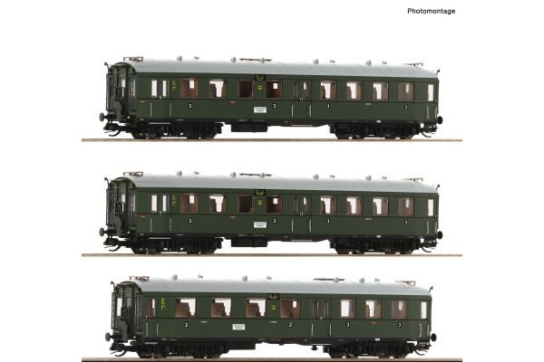 Set tří osobních vozů "Altenberg", DRG, II. epocha, TT, Roco 6280001