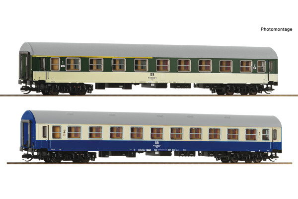 Set dvou osobních vozů 1./2. a 2. třídy typu Y/B 70, DR, IV. epocha, TT, Roco 6280029