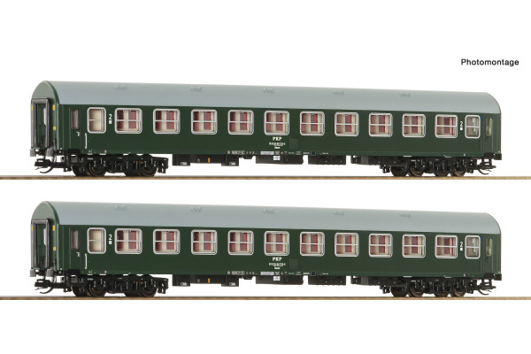Set dvou osobních vozů 2. třídy typu Y/B 70, PKP, IV. epocha, TT, Roco 6280043