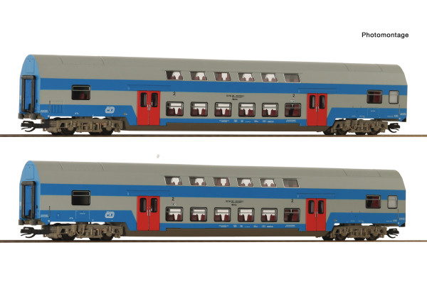 Set dvou patrových vozů Bmto, ČD, V. epocha, TT, Roco 6280044