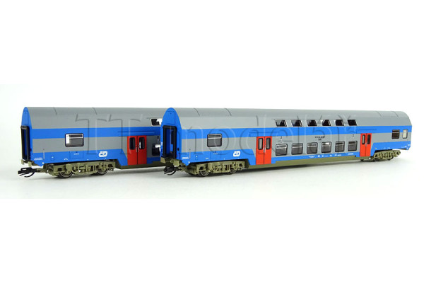 Set dvou patrových vozů Bmto, ČD, V. epocha, TT, Roco 6280044 Set dvou patrových vozů Bmto, ČD, V. epocha, TT, Roco 6280044
