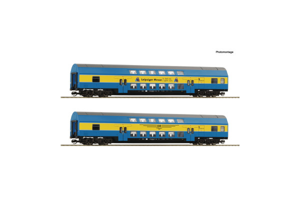 Set dvou patrových vozů řady DBmue, DR, IV. epocha, TT, Roco 6280091 Set dvou patrových vozů řady DBmue, DR, IV. epocha, TT, Roco 6280091