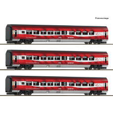 Set tří vozů Railjet, „175 Jahre Eisenbahnen in Österreich“, ÖBB, digitální verze, VI. epocha, TT, Roco 6290097 Set tří vozů Railjet, „175 Jahre Eisenbahnen in Österreich“, ÖBB, digitální verze, VI. epocha, TT, Roco 6290097